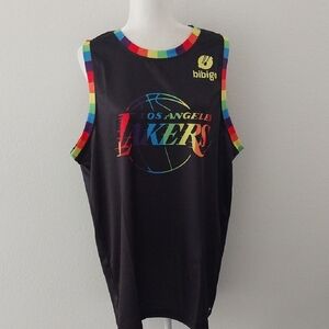 Los Angeles Lakers NBA Rainbow Gay Pride Baskrtball Jersey size XL
